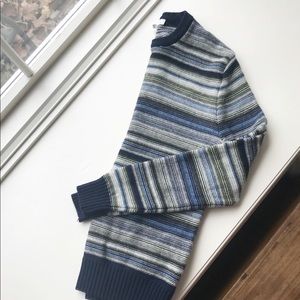 Gap Stripe Crew Neck Sweater with Lambs Wool